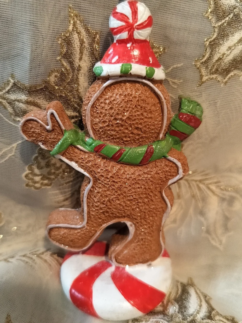 Festive Gingerbread Man Holiday Photo/Note/Place Card Holder - Red, Green, White